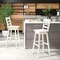 Costway 2 PCS 24"/30" Counter/Bar Height Stool Rubber Wood Swivel Bar Stool with Inclined Backrest Cream